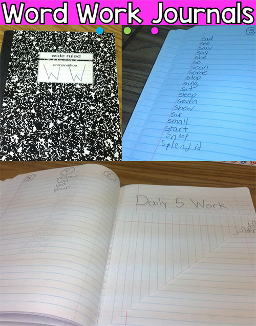 These simple word work journals are a great for daily five and centers!